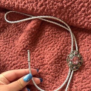 Elegant Silver and Pink Women's Tie